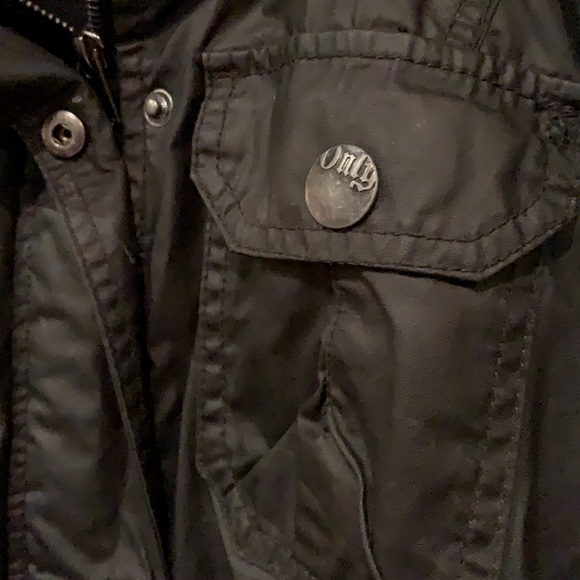 ONLY Waxed Cotton Canvas Bomber Jacket - Picture 2 of 8